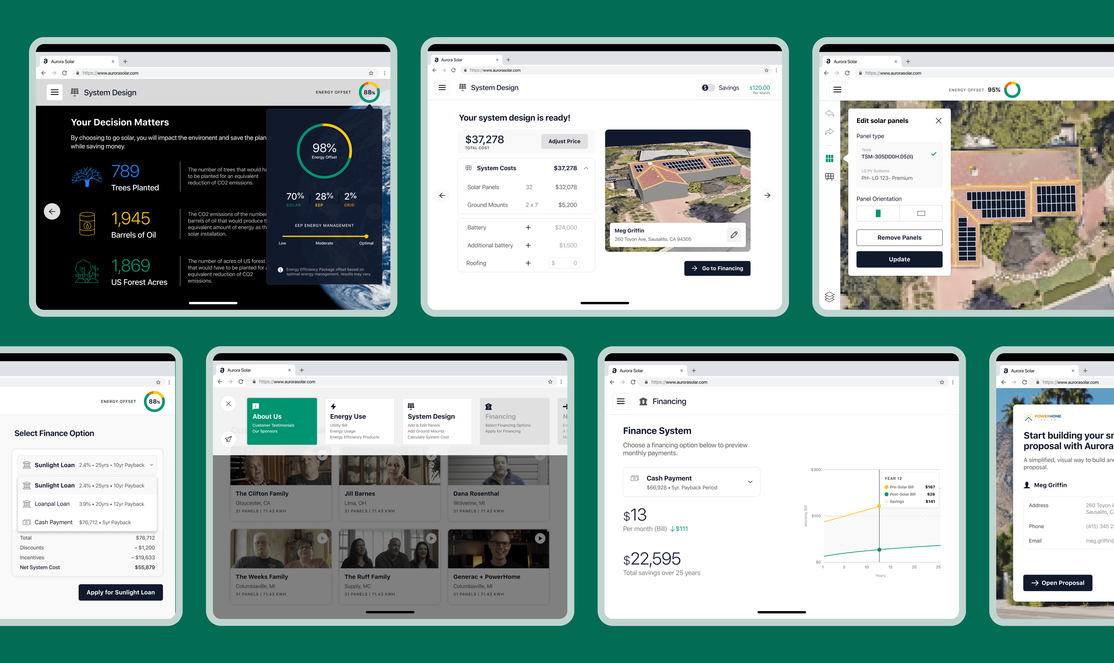 Product design for tablet-based solar sales tool for Aurora