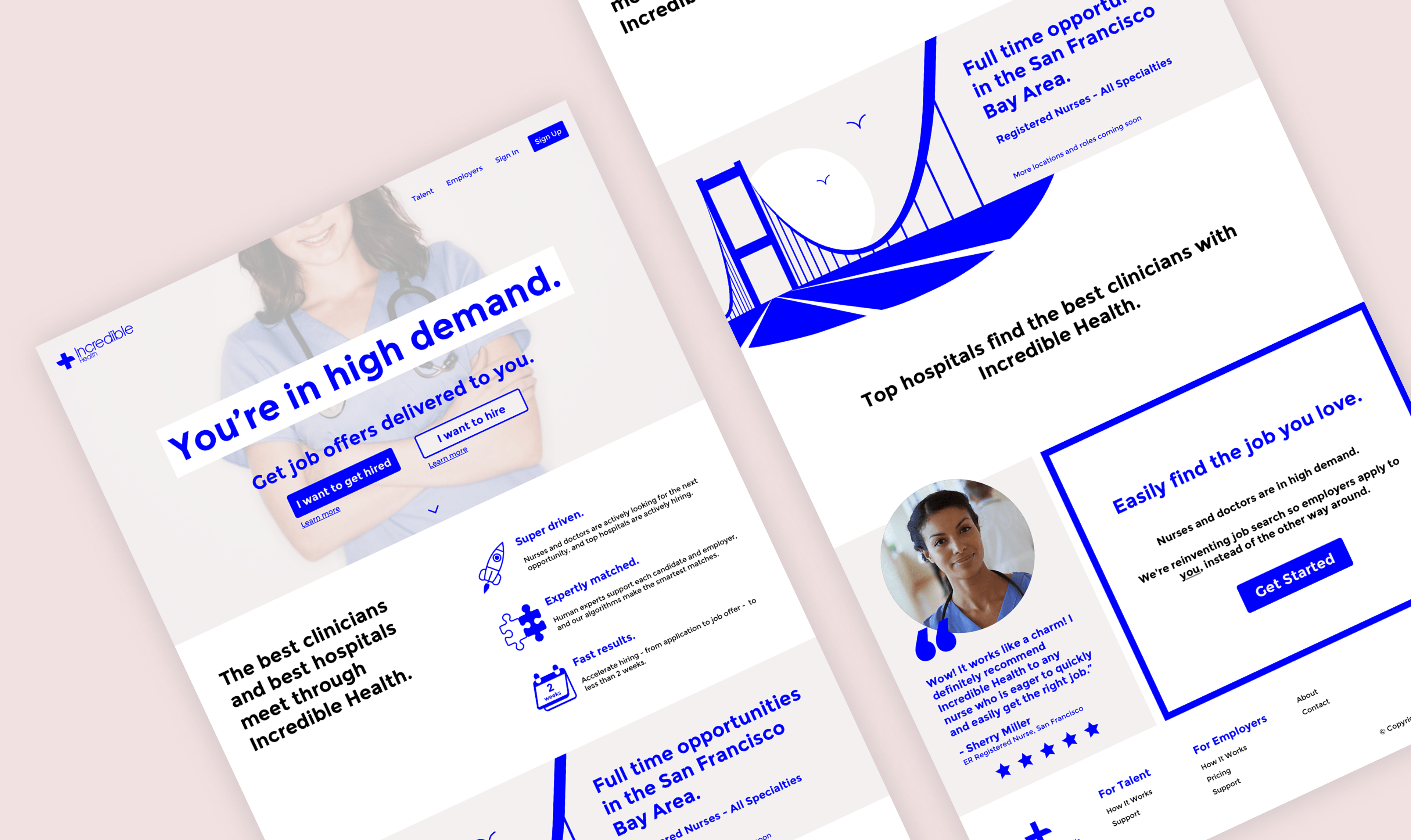 Website design for health tech app, Incredible Health