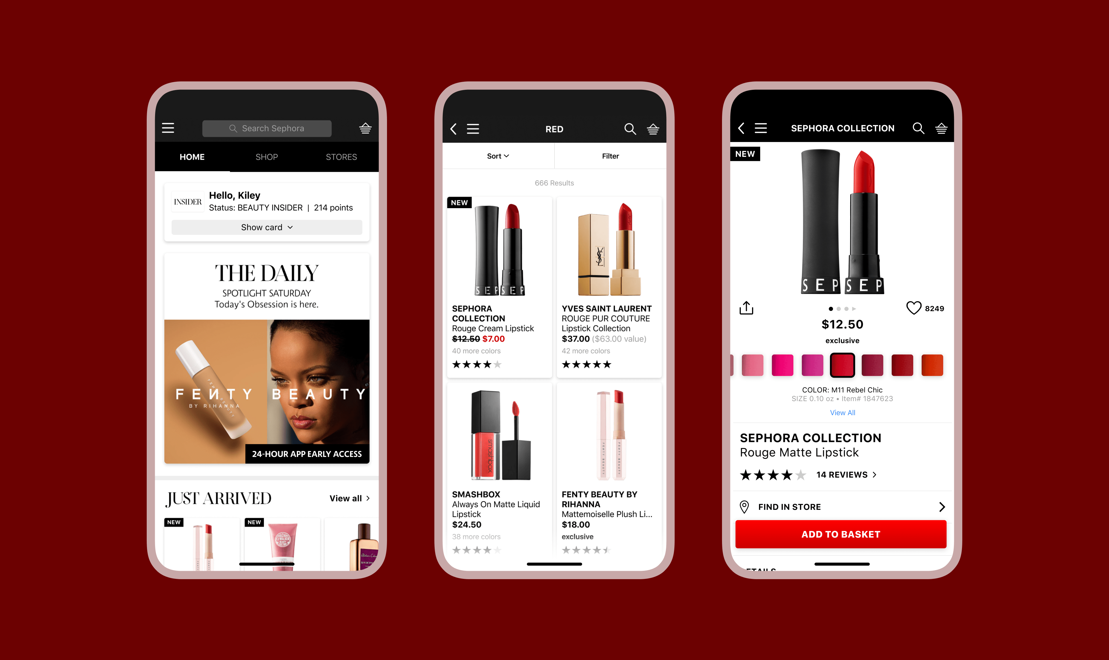 Product design for the redesign of the Sephora app